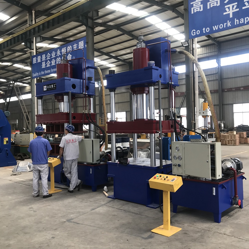 315吨灰斗车拉伸切边三梁四柱液压机