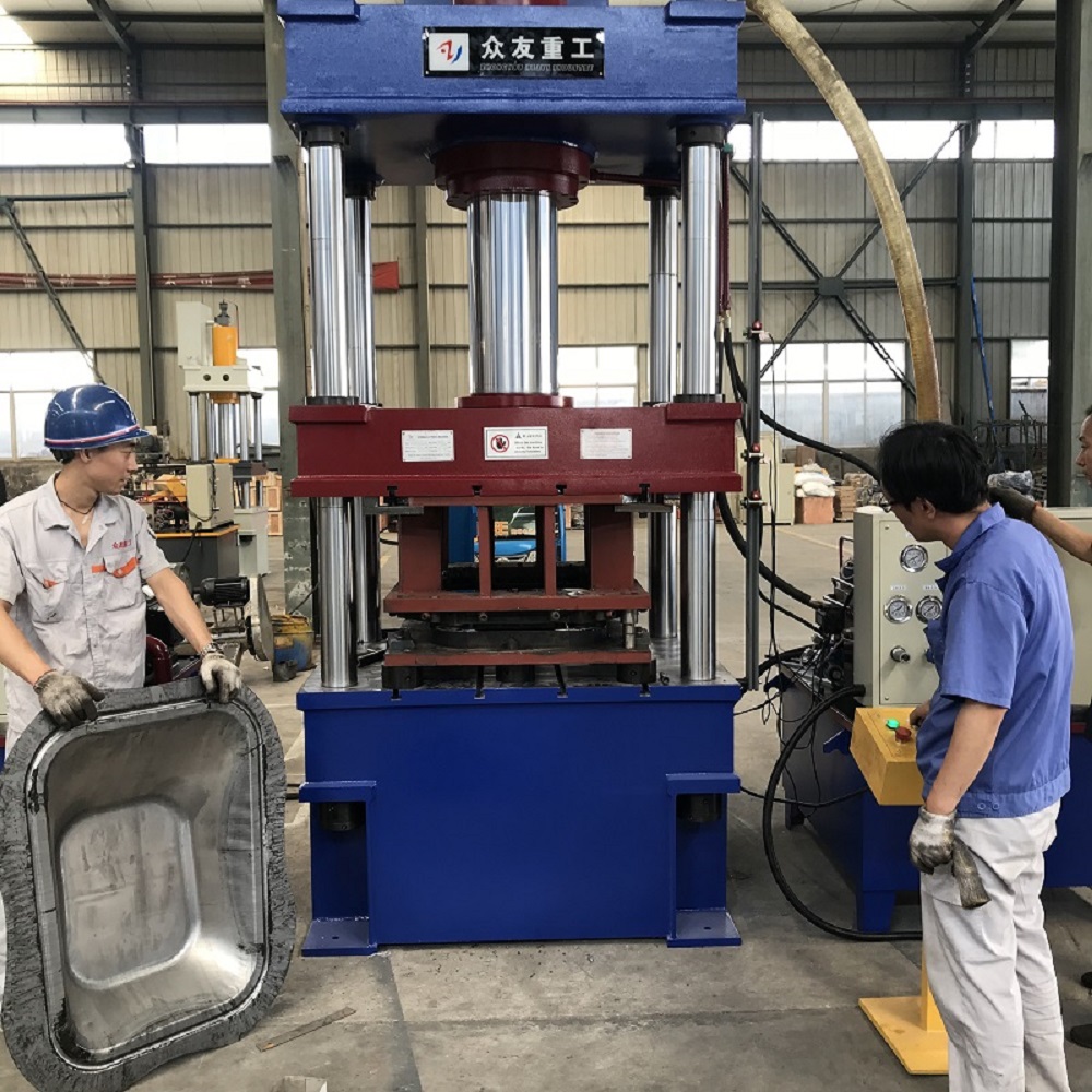 315吨灰斗车拉伸切边三梁四柱液压机