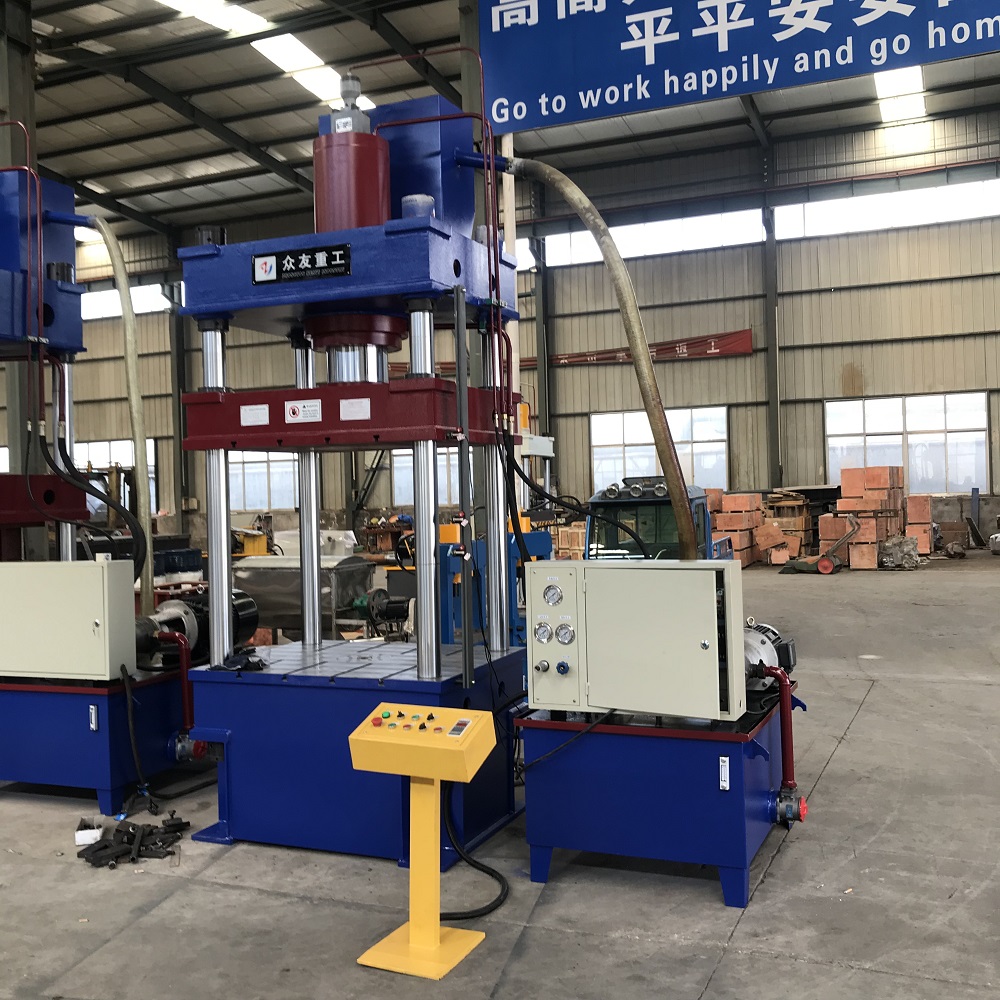 315T三梁四柱灰斗车拉伸成型切边液压机