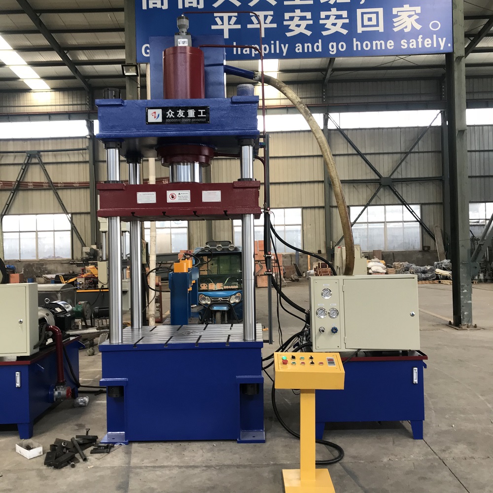 315T三梁四柱灰斗车拉伸成型切边液压机